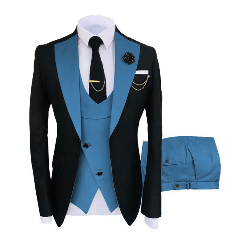 Costume pour hommes, ensemble trois pièces, version coréenne slim fit, costume de meilleur homme pour banquet d'affaires, nouveau_voghion.com