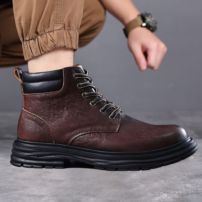 Stivali Martin Scarpe da uomo Scarpe Derby con testa grande Stile Stivali da cavaliere con piattaforma Scarpe da uomo_voghion.com