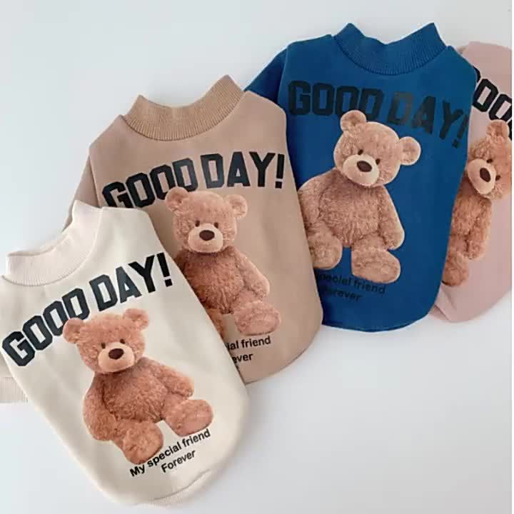 Winter Cute Dog Clothes, Warm Puppy Sweater, Bear Pattern Hoodie, Pet Jacket For Small And Medium Dogs, Cat Coats, By PawParty Store_voghion.com