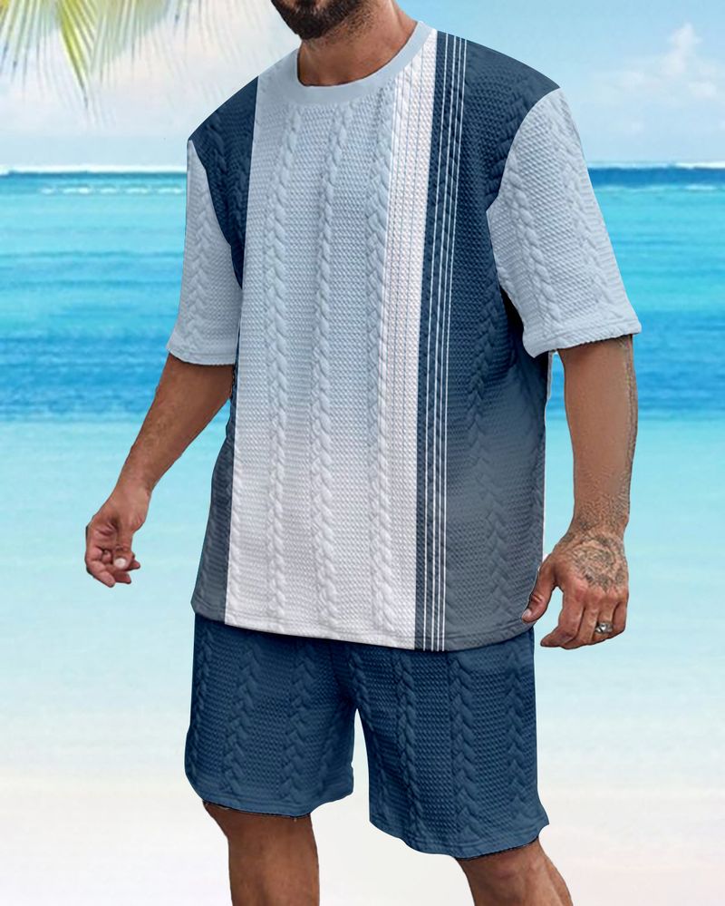 Tecnologia di abbigliamento maschile, stampa 3D, maglietta estiva a maniche corte con scollo rotondo da uomo, pantaloncini casual larghi_voghion.com