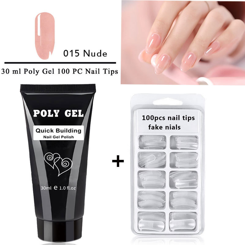 30ml fotovoltaïsche gel met mallenset, nail art papierloze ondersteuning kristal extensie gel, 7 kleuren_voghion.com