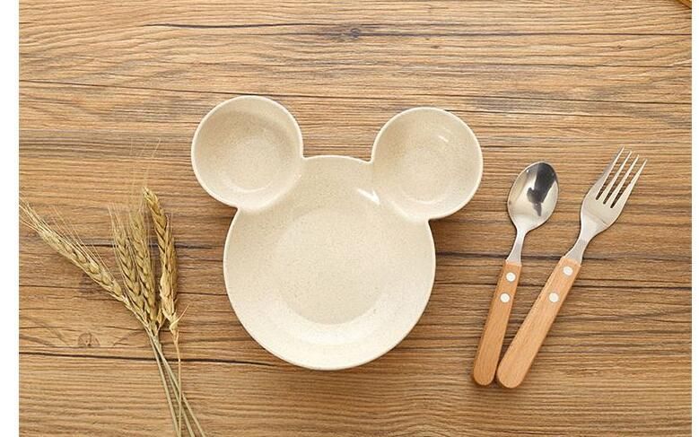 Ciotola di grano cartone animato per bambini stoviglie di paglia/piatto di frutta condimento piatto di condimento ciotola di plastica integratore alimentare per bambini Ciotola_voghion.com