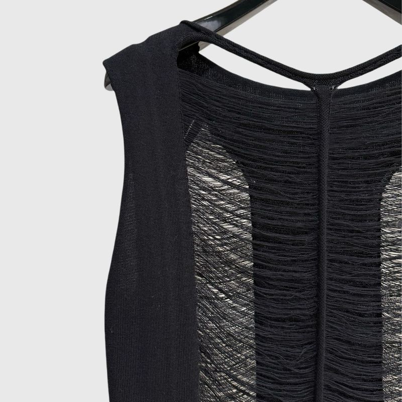 meisje SUBHUMAN | Hollow Out onregelmatig gebreid dames niche-ontwerp Spicy Girl doorschijnende mouwloze dunne top_voghion.com