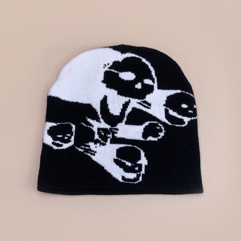 New Hip Hop Halloween Men's and Women's Jacquard Woolen Knitted Autumn/Winter Hat Trendy Alphabet Warmth_voghion.com