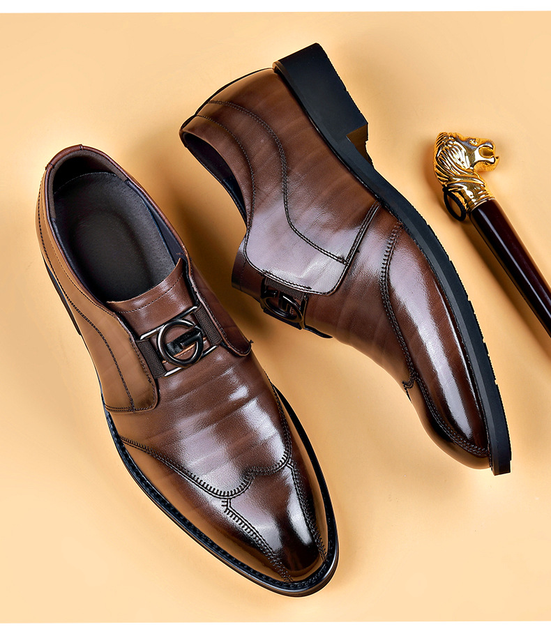 Casual zakelijke herenschoenen met puntige geborduurde leren schoenen_voghion.com
