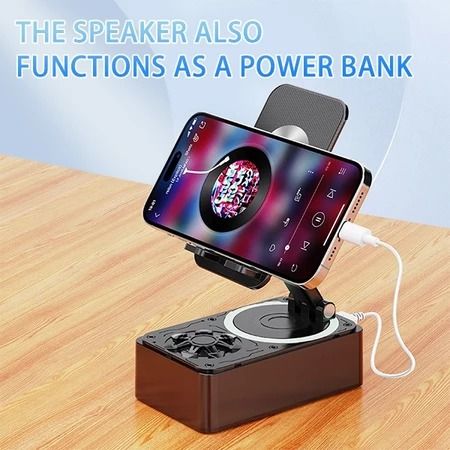 3000mAh 3in1 Bluetooth Speaker Wireless Speaker Phone Power Bank Foldable Phone Stand With Anti-Slip Pads For Video_voghion.com