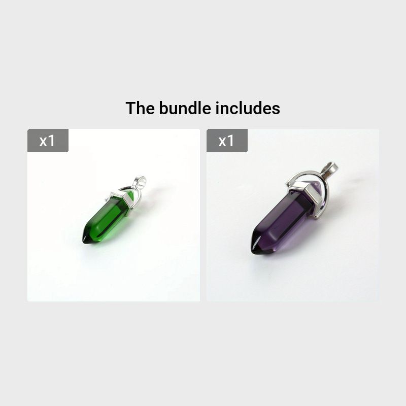 Collana con ciondolo a forma di proiettile esagonale in cristallo naturale - Catena placcata per donna, stile boho chic e minimalista_voghion.com