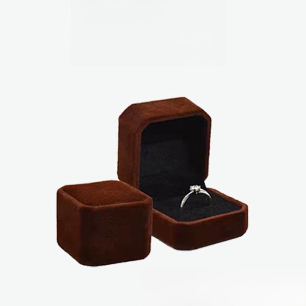 Wedding Ring Box Flannel Wedding Proposal Diamond Ring Box Jewelry Box Stud Earring Box Packaging Gift Box Birthday Valentine's Day Anniversary Gift_voghion.com