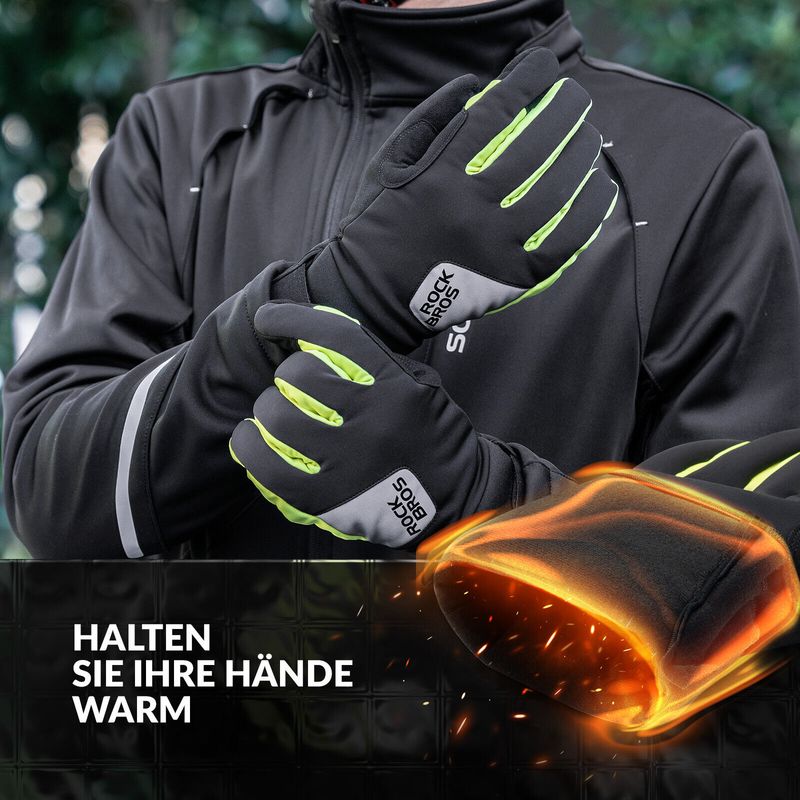 Gants d'hiver ROCKBROS, gants de moto coupe-vent, gants de cyclisme chauds pour écran tactile_voghion.com