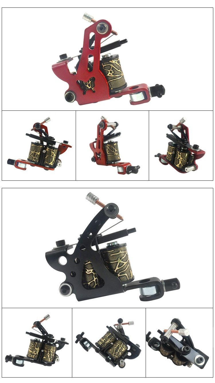 Ensemble de machines rouges et noires, bel équipement européen, machine spéciale, ensemble de tatouage de démarrage_voghion.com