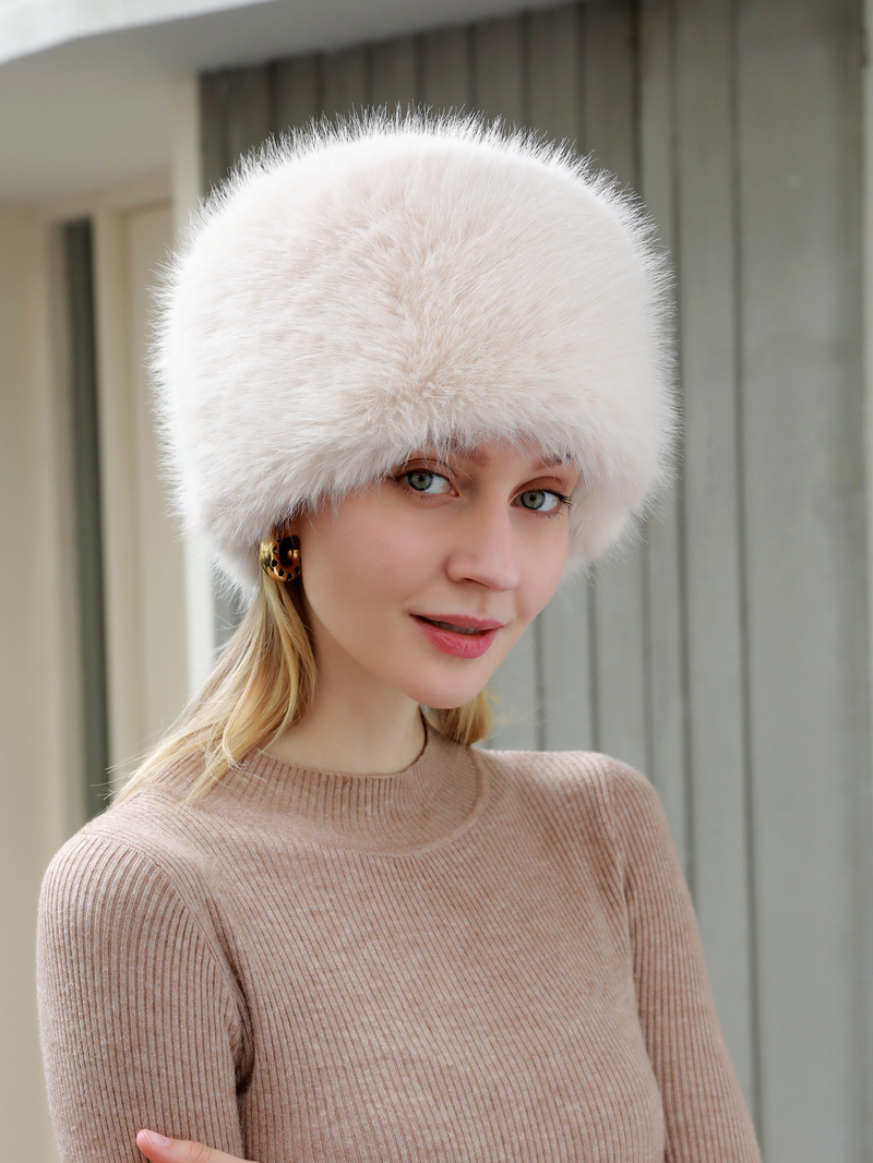 Nuevo sombrero de piel de zorro hierba otoño invierno cálido protección para los oídos dulce y de moda Edición coreana sombrero de mujer de moda al aire libre_voghion.com