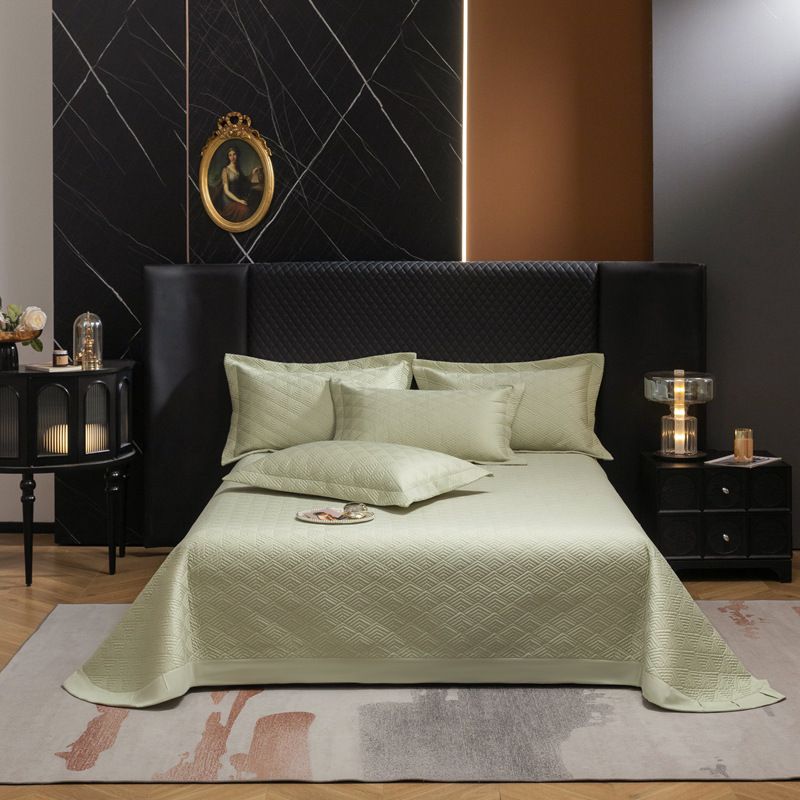 Gesteppte Bettdecke aus reiner Baumwolle, Einzelstück, universell für alle Jahreszeiten, rutschfeste Baumwolle, großes Bettlaken, dreiteiliges Set_voghion.com