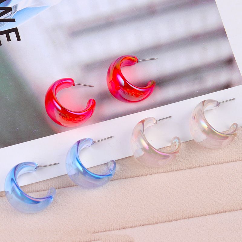 Candy Transparent Farbe C Kreis Acryl Stud Nische Einfache Ohrringe Schmuck Für Frauen_voghion.com