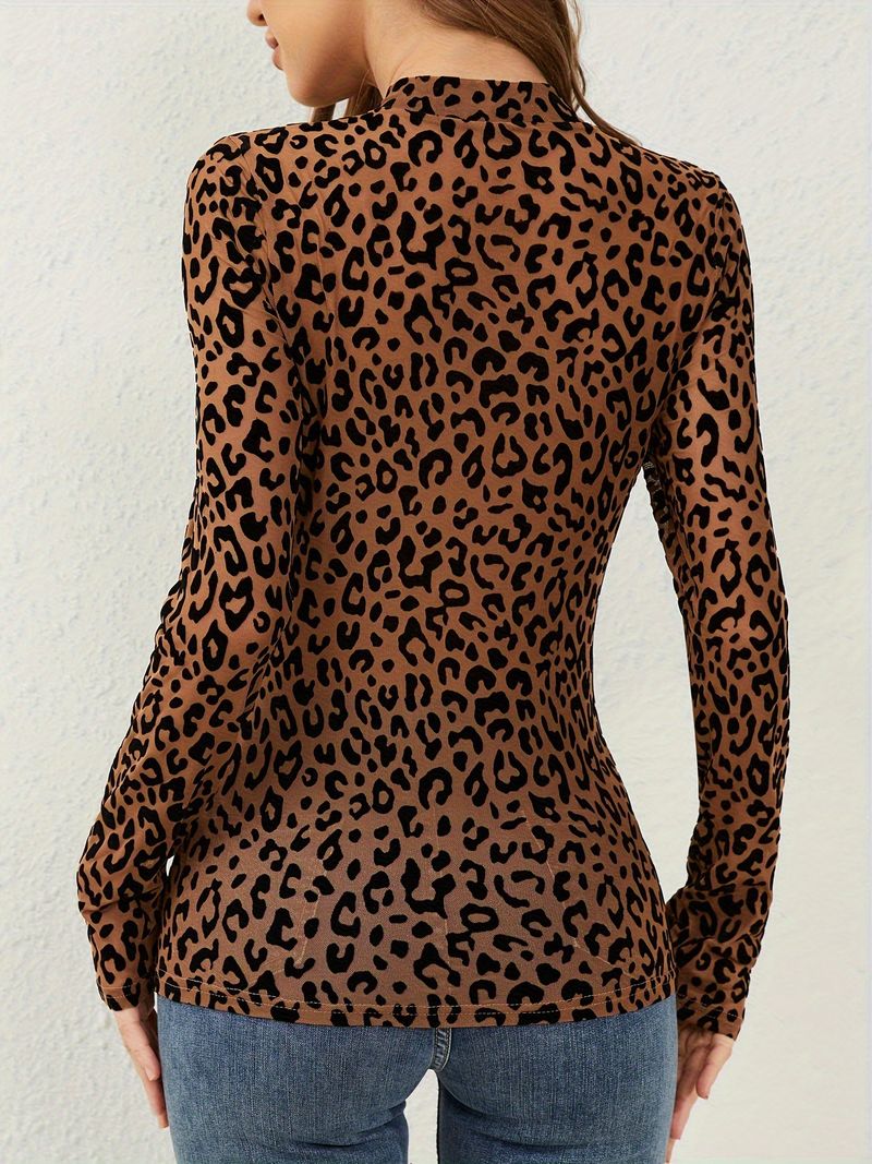 2025 New Sexy Slip Dress With Single Layer Bra, Stand Collar Mesh Base Shirt, Women's T-Shirt_voghion.com