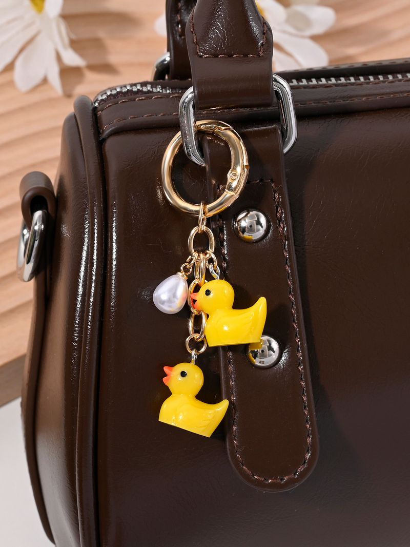 Wassertropfen Perle Kleine Ente Schlüsselanhänger Cartoon Tier Tasche Kopfhörer Fall Telefon Kleiner Anhänger_voghion.com