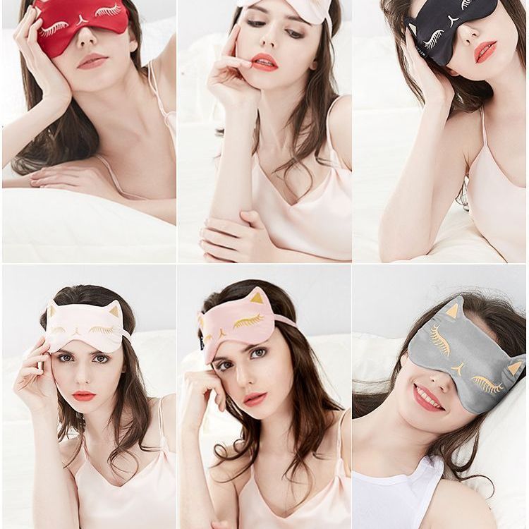 Silk Sleep Mask For Men And Women, Comfortable, Relieves Eye Fatigue, Light Blocking, Nap Aid, Breathable, Adjustable,_voghion.com