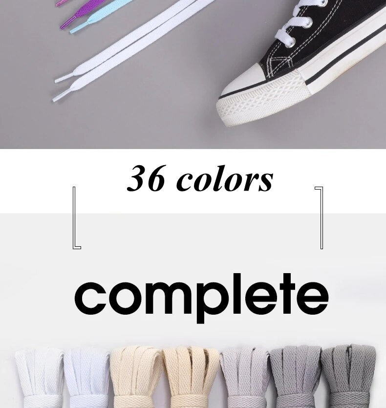 Scarpe da ginnastica piatte Lacci per scarpe Lacci per scarpe in tela Colore bianco nero Lacci per scarpe classiche 36 colori Accessori per lacci per scarpe_voghion.com