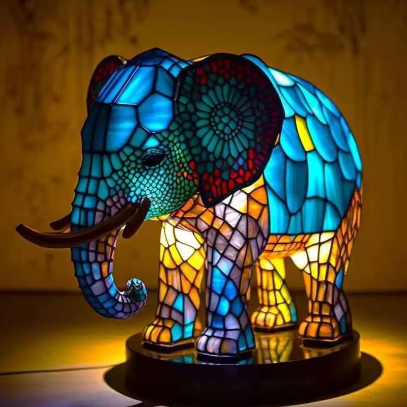 New Dog Series Resin Ornaments LED Night Light Art Animal Statue Creative Home Desktop Decoration_voghion.com