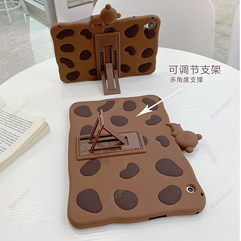 Θήκη Kawaii Bear Funda για iPad Air1/2 /Pro 9.7 /5η /6η Θήκη Παιδική θήκη σιλικόνης Κάλυμμα για αγόρια κορίτσια για iPad 9.7 2017/2018_voghion.com