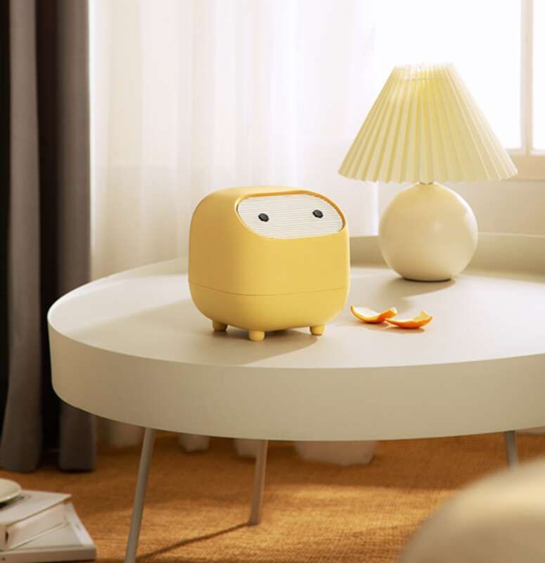 Ninja Desktop-Mülleimer, Schlafzimmer Büro Mini-Aufbewahrungsbehälter mit Deckel, Presstyp Auto-Papierhandtuchkorb_voghion.com