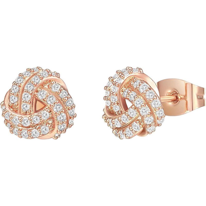 Orecchini a forma di cuore con nodo di design Sense 2024, moda, stile minimalista, versatili e di alta qualità._voghion.com