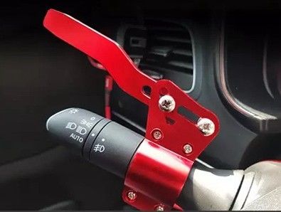 Auto modifizéiert Lenkrad Schnellwiel Lenkstangenverlängerung Signallicht Verlängerungsstang Aluminiumlegierung Signalsteierstang_voghion.com