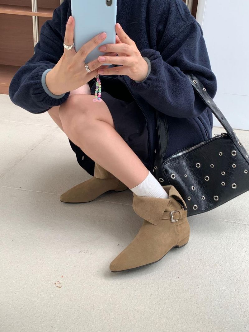 Stivali da equitazione da cowboy western con tacco basso, stile western, stile retrò francese, reversibili, da donna, autunno inverno 2025_voghion.com