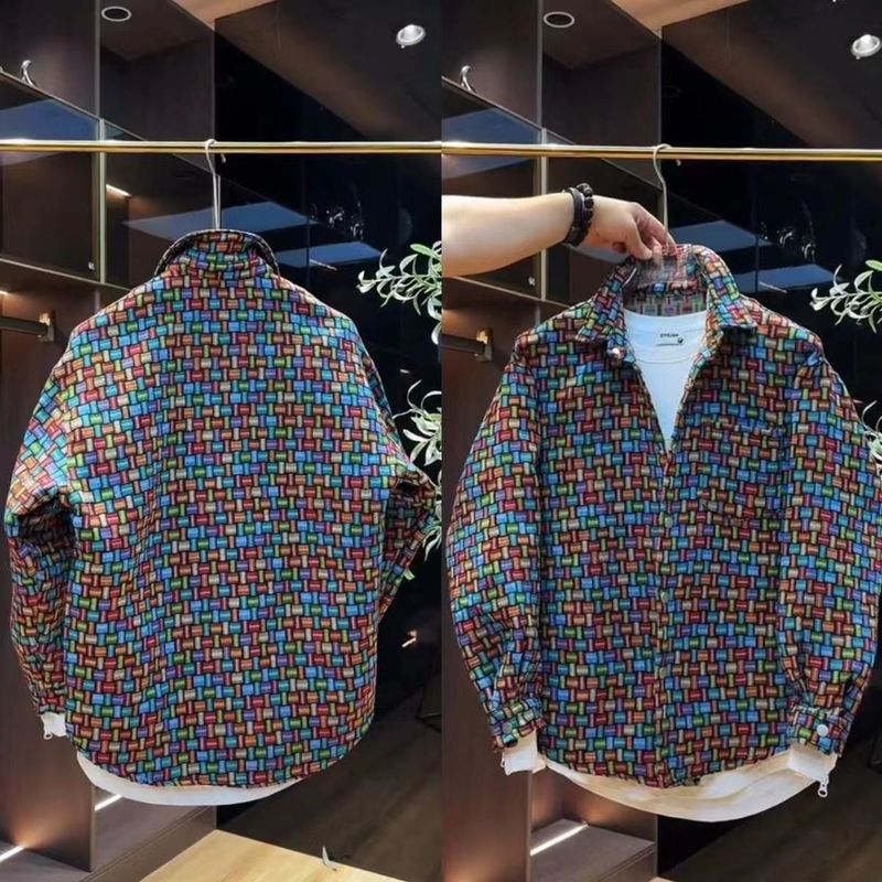 Men's Clothing New autumn style casual jacket shirt design versatile fashion houndstooth coat plaid top_voghion.com