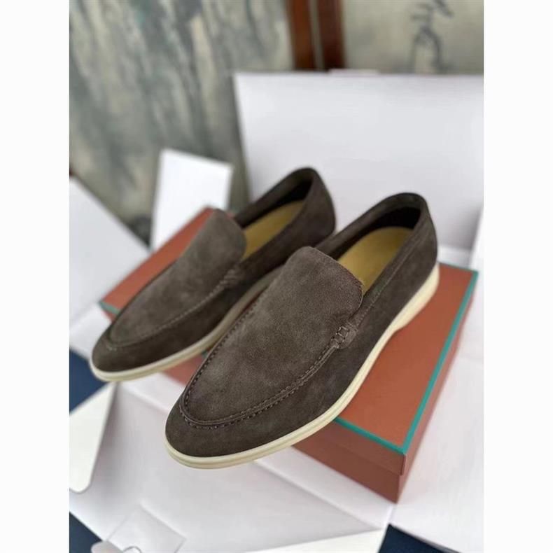 High End Version 2025Lp Suede Loafers Men, One Foot Leather Single Shoes With Soft Sole For Comfortable Driving_voghion.com