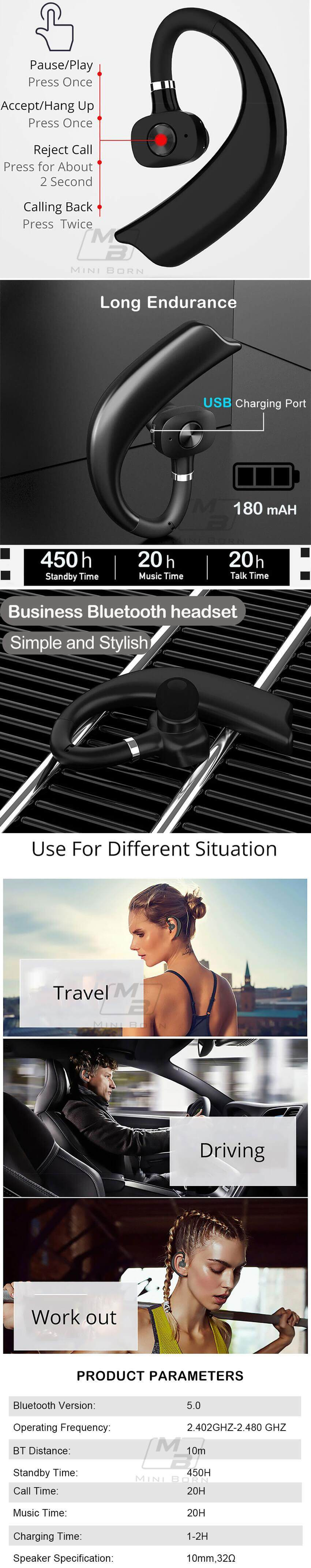 2024 Wireless Earbud Bluetooth 5.0 Headset Mini Stereo Sport Earphone Business Invisible Headphone Noise Canceling Earpiece with Microphone Free Case_voghion.com