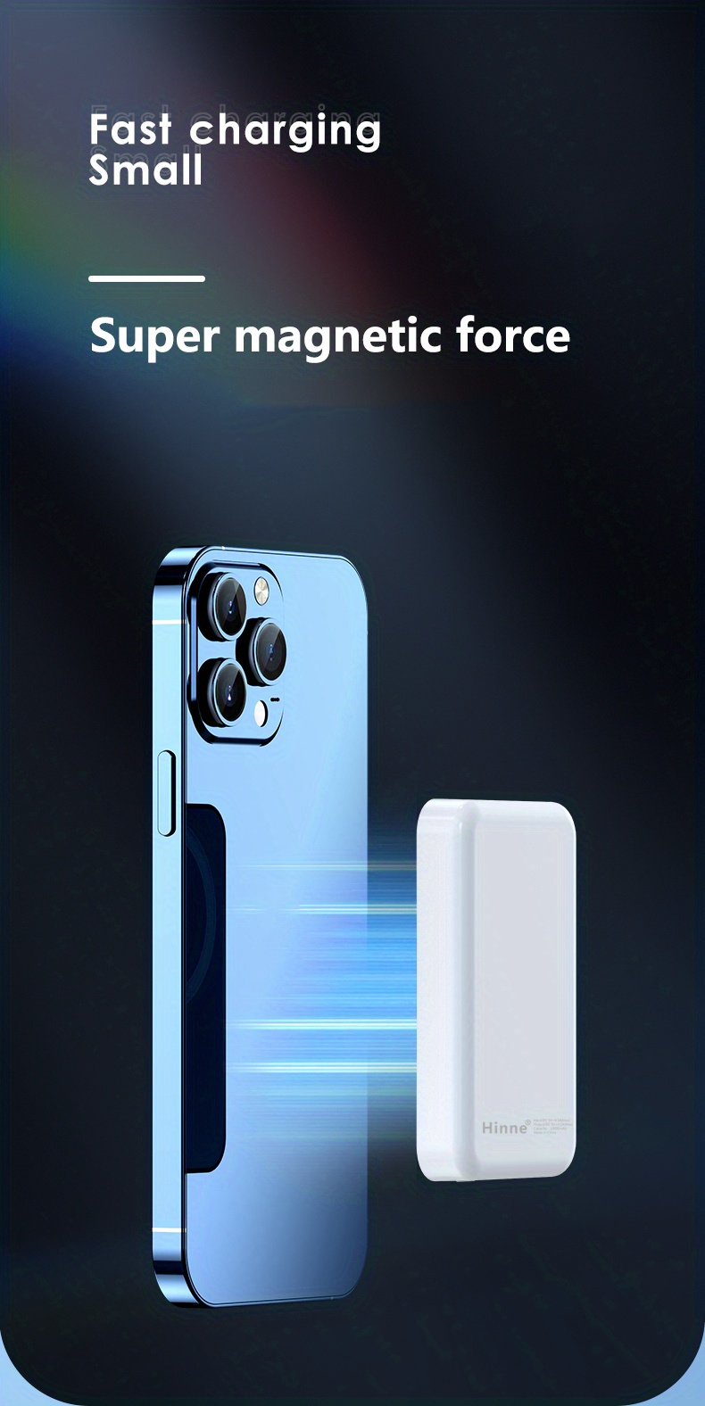 1pc 5000/10000mAh Mobile Power Bank, PD20W Super Fast Charge, Magnetic Suction Wireless Charging Bank, Portable Phone_voghion.com
