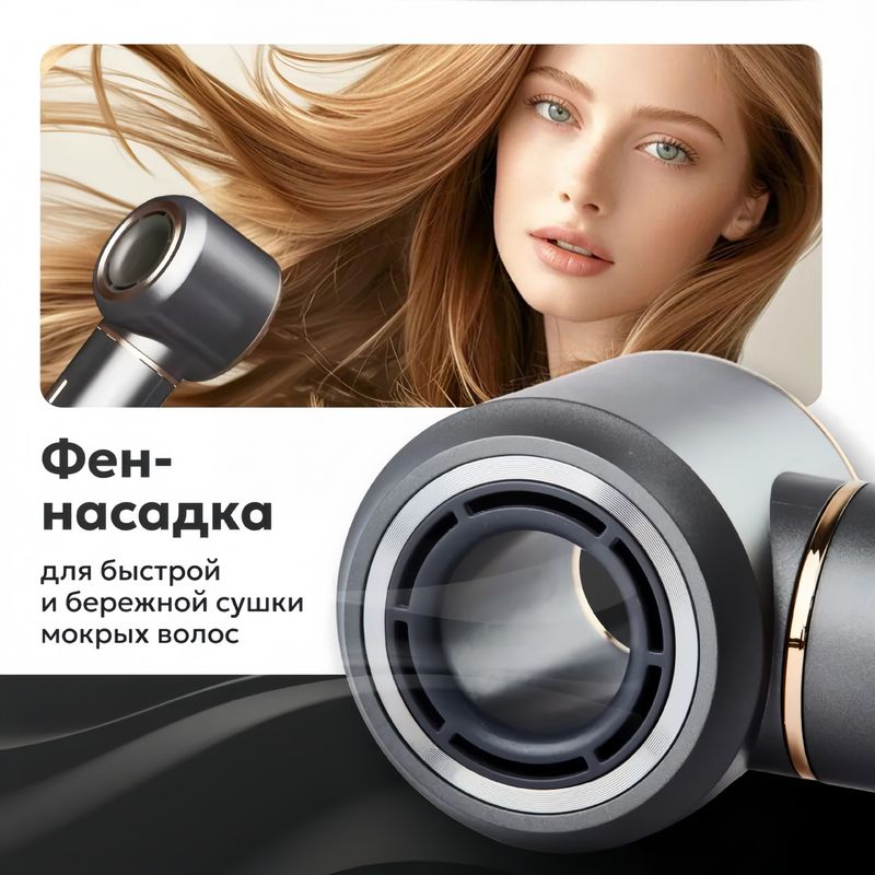 5-in-1 Professional Hair Dryer – 1300W Ionic Fast Drying, 4 Speed/Cool Shot Settings, Dual Voltage (220V EU Plug, CE/UL/FCC Certified)_voghion.com