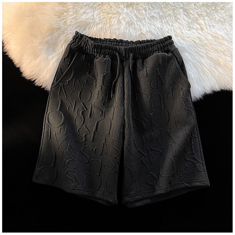 Men's Clothing Summer Waffle Shorts Men's Design Casual Trendy Brand American Basketball Hong Kong Style Couple Sports Loose Shorts_voghion.com