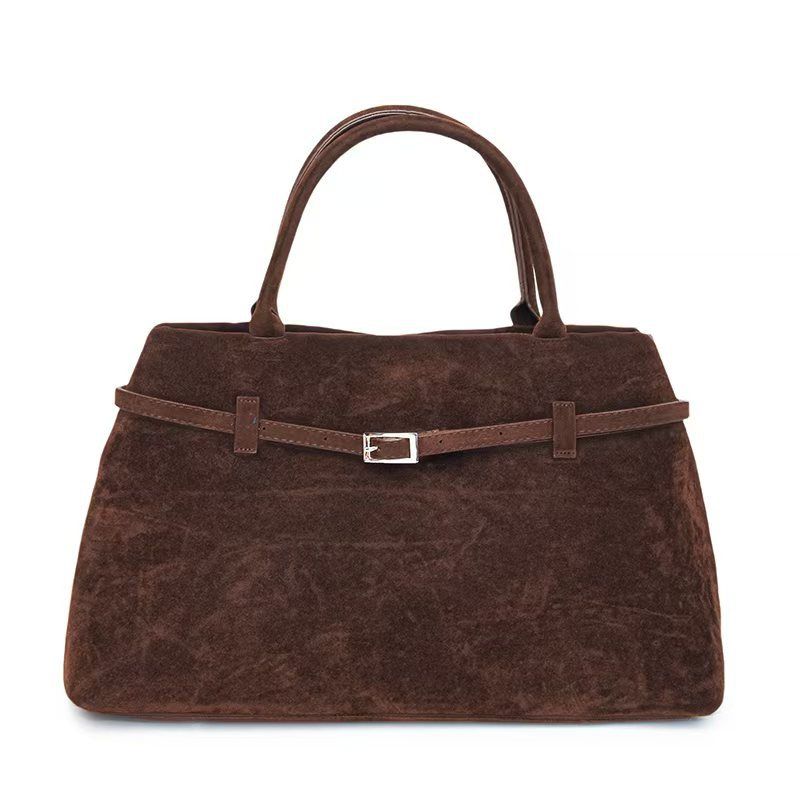 Borsa a tracolla in pelle scamosciata nuova, opaca, per donna, autunno inverno 2024_voghion.com