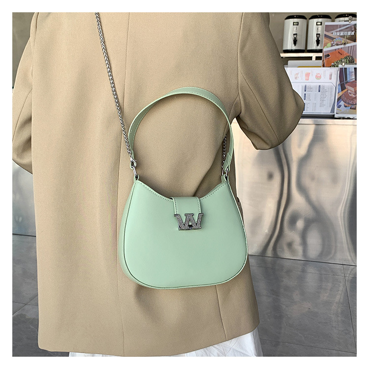 Factory Wholesale 2023 New Homeless Bag Women's Single Shoulder Messenger bag Crescent handbag rhinestone buckle armpit bag_voghion.com