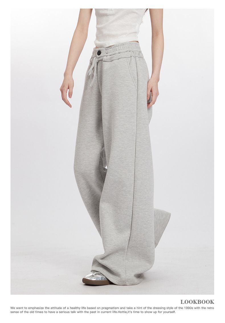 Vêtements pour femmes, nouveaux pantalons longs d'été, pantalons de sport élastiques, pantalons larges et droits_voghion.com