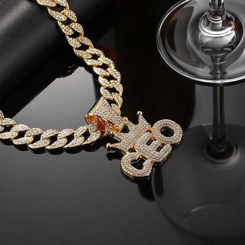 Diamantová koruna CEO Alloy Pendant Hip hop kubánský řetěz Rap personalizovaný mužský náhrdelník_voghion.com