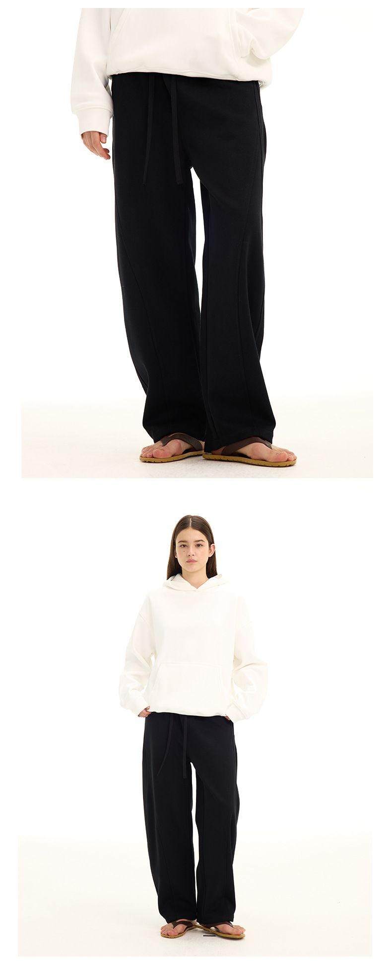 Unisex-Sweatpants für Pendler – Fleecegefütterte Hose mit strukturiertem Seitenschlitz am Saum (Dunkelgrau/Schwarz/Gelb meliert, M-XXL)_voghion.com