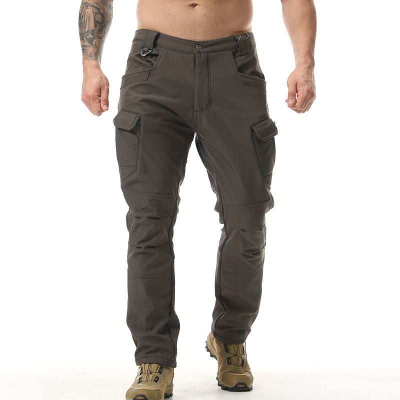 Thermo-Cargohose für Herren im Winter – Fleecegefütterte taktische Softshellhose für Outdoor-Sportarten (X7-Serie, Grau/Braun/Camouflage/Schwarz/Khaki, Größen S-4XL)_voghion.com