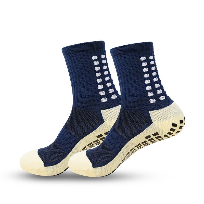 Calzini da calcio da uomo in spugna con fondo spesso, calzini da calcio in rete traspiranti antiscivolo a pois, calzini da basket d'élite, da corsa_voghion.com
