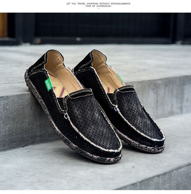 Lässige Slipper für Herren, um aus alten Stoffschuhen bequeme Herrenschuhe mit weicher Sohle zu machen_voghion.com