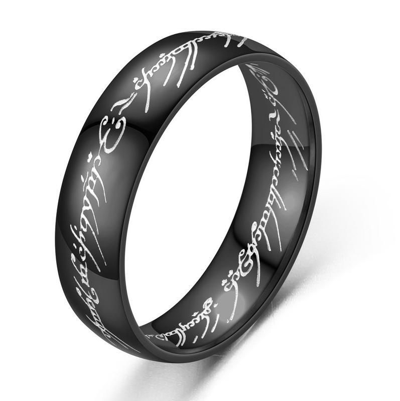 Stainless 6mm Inner Outer Ball Magic Ring Engraving Japanese And Korean Titanium Steel Minimalist Jewelry_voghion.com