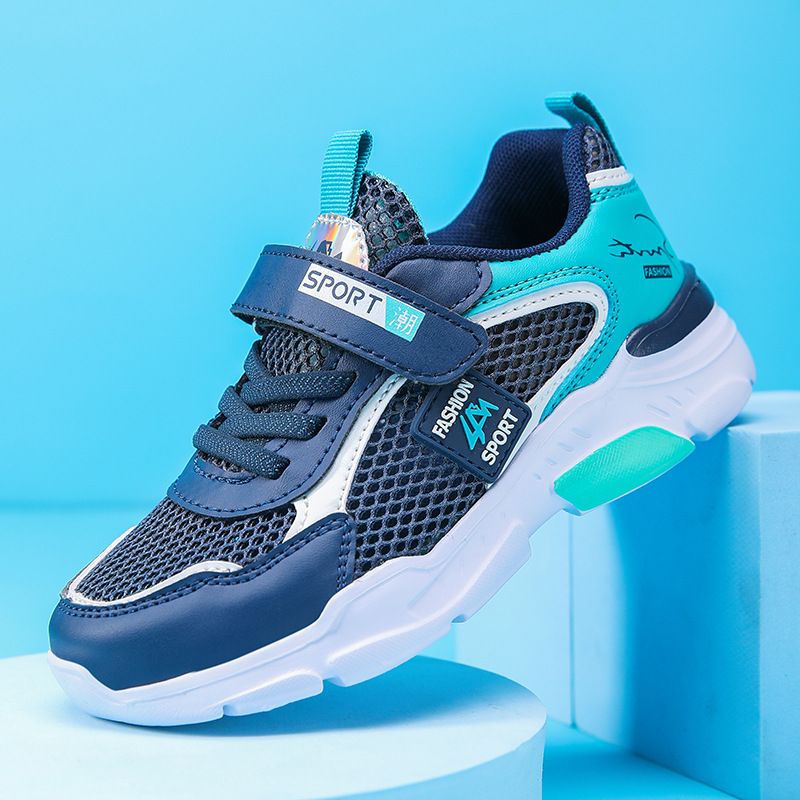 Scarpe da ginnastica sportive per bambini, scarpe da corsa casual in pelle e rete, nuove_voghion.com