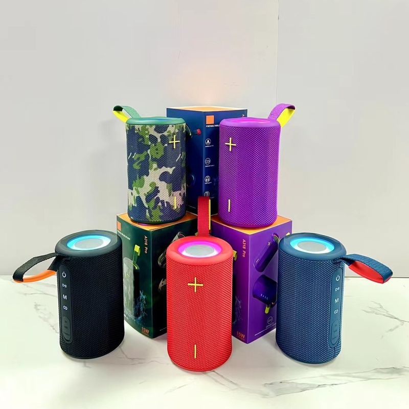 New A318pro Bluetooth waterproof outdoor handheld 15W subwoofer RGB color lights network speaker_voghion.com