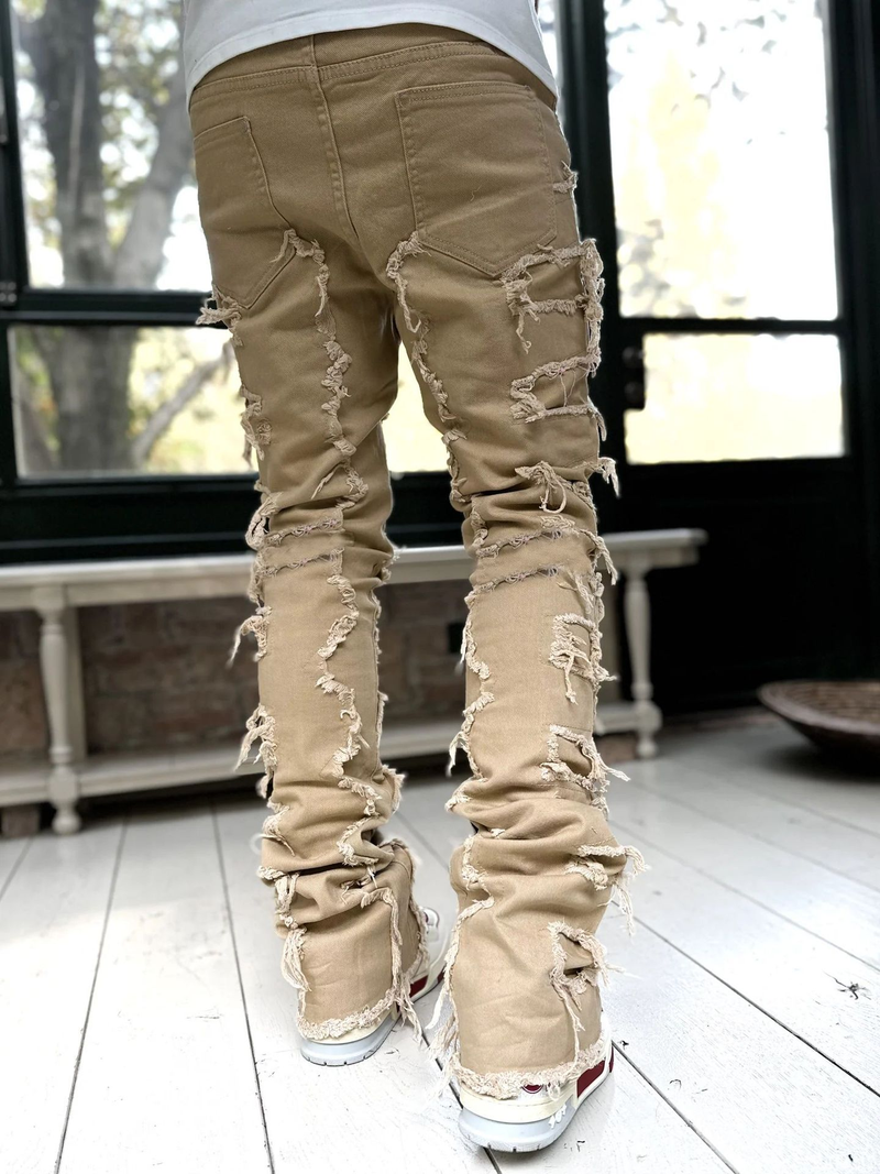 Mode Stretch Patch männer Jeans Y2K Patchwork Kreative Quasten Dekoration Gerade Denim Hosen Für Männer Hip Hop Jean Hosen_voghion.com