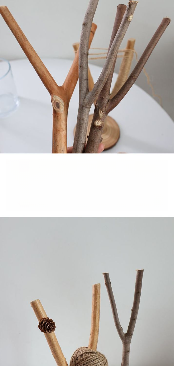 Décoration de branche en forme de Y Branches d'arbre fourchues sèches pour jardin d'enfants Matériaux créatifs faits à la main DIY_voghion.com