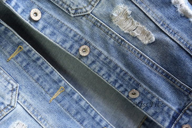 Dametøj Denimjakke Kort Slim Fit Trendy Alsidig Trekvartærmet Forårs- og efterårsdenimjakke Langærmet Top_voghion.com