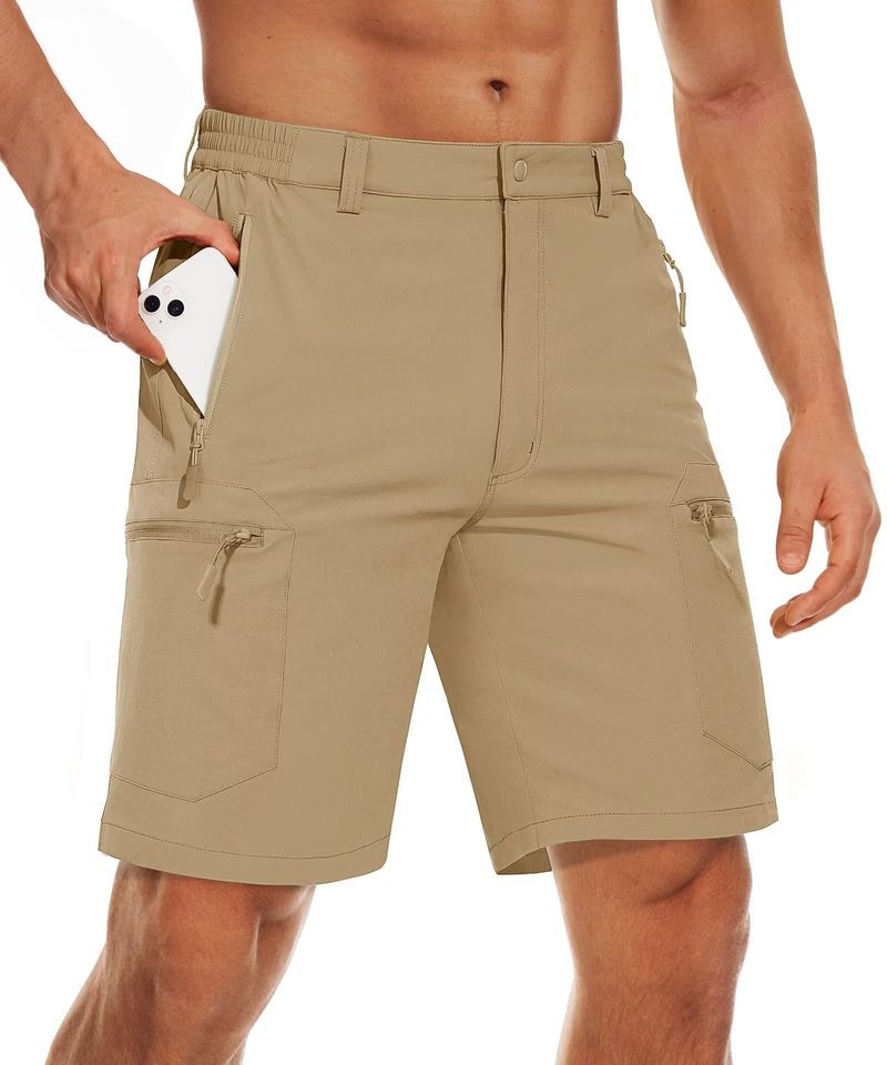 Prodotti Premium 2024 Nuovi pantaloncini larghi multitasche con cerniera da uomo, tinta unita_voghion.com