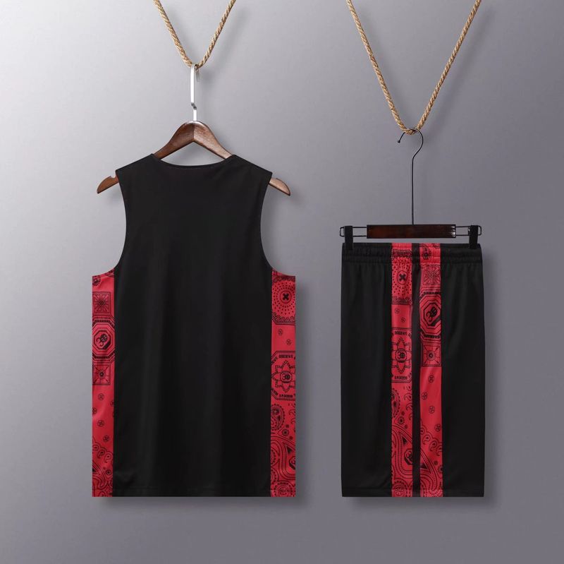 Costum de baschet cu două fețe, îmbrăcăminte sport lejeră pentru bărbați, uniformă personalizată pentru studenți, vestă imprimată,_voghion.com