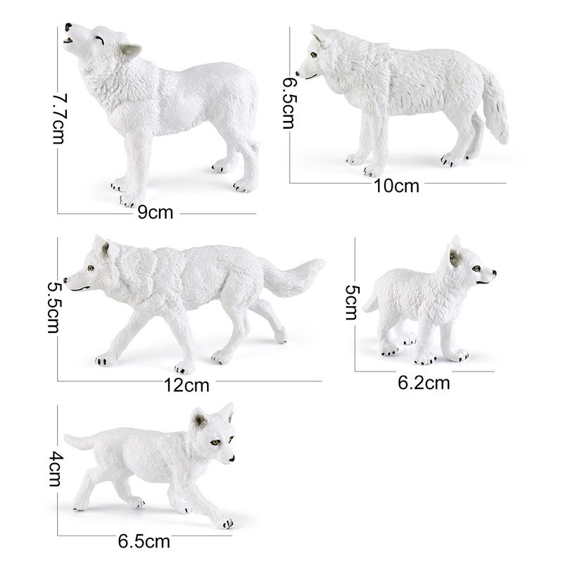 Arctic Wolf Model Various Realistic White Wolf Static Model Ornament Plastic Wild Animal Figurine Mini TV Table Decor Kids Educational Toy_voghion.com